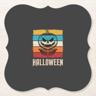 Porta-copo De Papel Abóbora de Halloween Caveira Retro Vintage