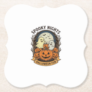 Porta-copo De Papel Abóboras Fantasmas Fofos Gravura Vintage Halloween