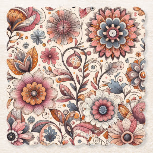 Porta-copo De Papel Aborígene Floral Apoios de Papel – Mais Formas