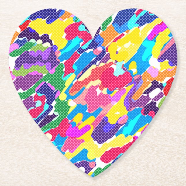 Porta-copo De Papel Abstrato brilhante multicolorido (Frente)