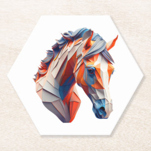 Porta-copo De Papel Abstrato Horse Art A Colorida Twist on Wildlife Im