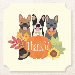 Porta-copo De Papel Ação de Graças aos Bulldog Franceses