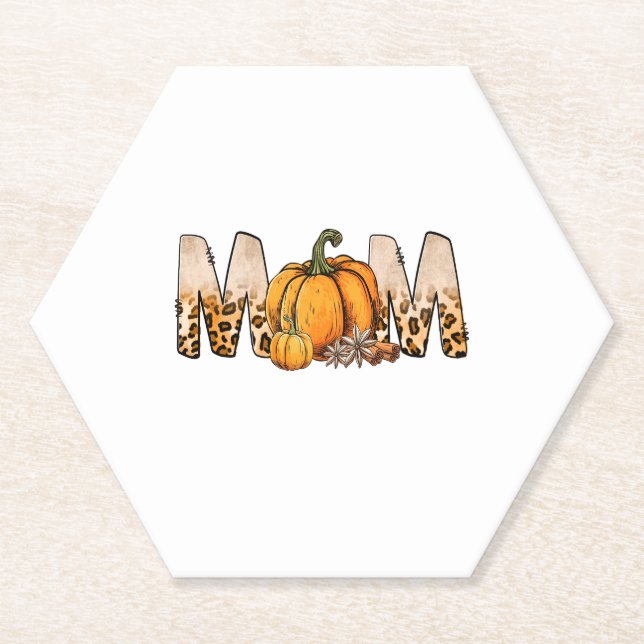 Porta-copo De Papel Ação de Graças Mãe Pumpkin Leopart (Frente)