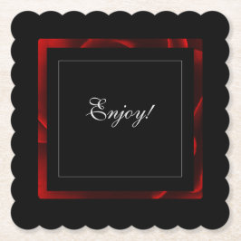 Porta-copo De Papel Acento Floral Vermelho Moderno