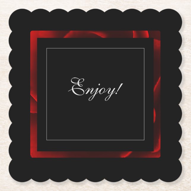 Porta-copo De Papel Acento Floral Vermelho Moderno (Frente)