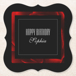 Porta-copo De Papel Acento Floral Vermelho Moderno