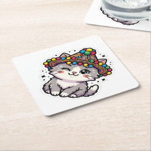 Porta-copo De Papel Adesivo de Chapéu Tecido Gato Marroquino Amazigh K