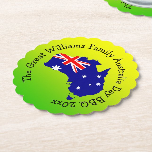 Porta-copo De Papel Adicionar Nome Ano CHURRASCO do Dia da Austrália (Angular)