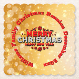 Porta-copo De Papel Adicionar Nome Ano Correspondente Feliz Natal