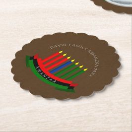 Porta-copo De Papel Adicionar Nome Ano Velas Kwanzaa