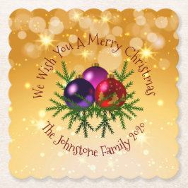 Porta-copo De Papel Adicionar Nome Correspondente ao Natal em Dourado