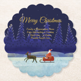 Porta-copo De Papel Adicionar Nome da Família / Organização Azul + Pap