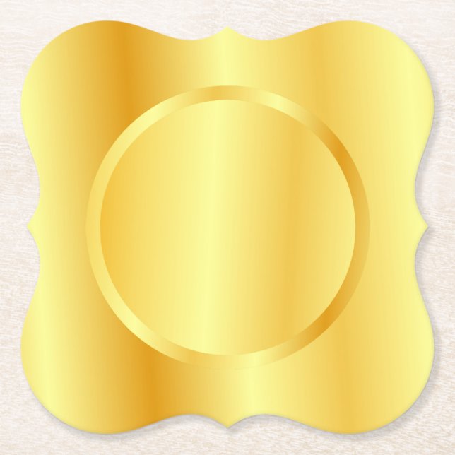 Porta-copo De Papel Adicione a sua aparência Dourada de texto do monog (Frente)