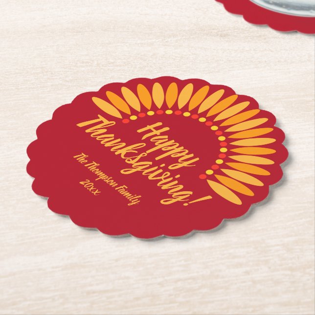 Porta-copo De Papel Adicione Nome Ano Feliz Ação de Graças Yellows em  (Angular)