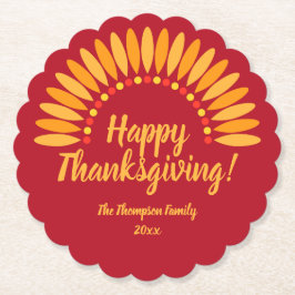 Porta-copo De Papel Adicione Nome Ano Feliz Ação de Graças Yellows em 