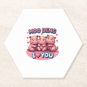 Porta-copo De Papel Adorável Moo-Deng Baby Pigmy Hippo Design Long Sle