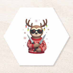Porta-copo De Papel Adorno de Natal Sloth Rena para Meninas (2)