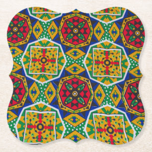 Porta-copo De Papel African Geometric Mosaic Ankole Style Textile Prin