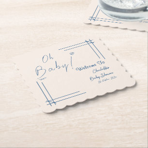 Porta-copo De Papel Ah, Bebê! Chuvinha de Bebê Minimalista Neutra
