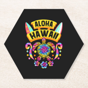 Porta-copo De Papel Aloha Hawaii Retro Turtles Summer Pai Mãe