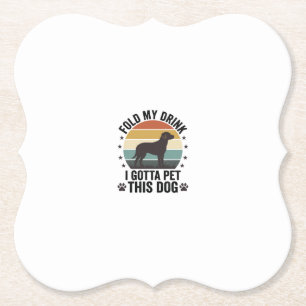 Porta-copo De Papel Amante de Cão Engraçado Vintage Dobre Minha Bebida