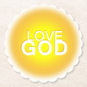 Porta-copo De Papel Amar Deus Ouro Sunny
