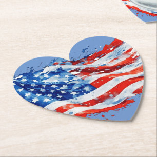 Porta-copo De Papel American Flag USA Watercolor 4 de julho