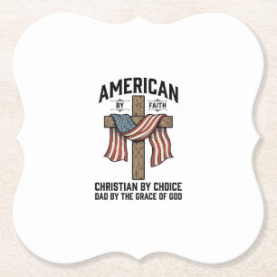 Porta-copo De Papel Americano pela Fé Pai Cristão Cruz Patriótica Cam