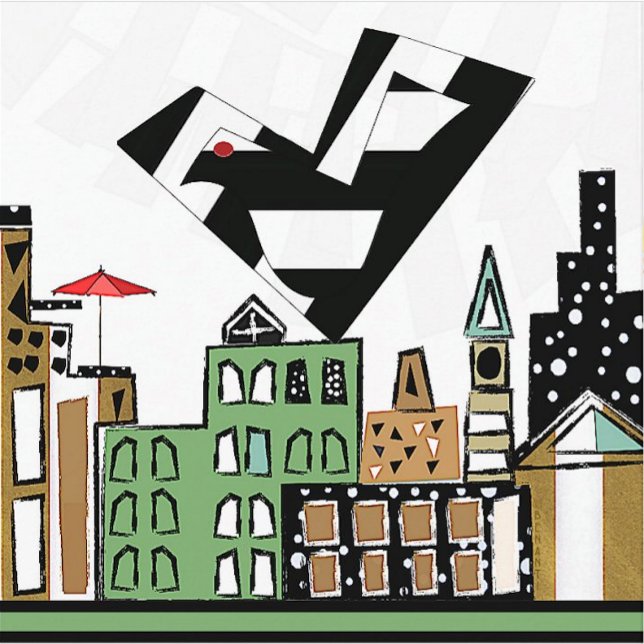 PORTA-COPO DE PAPEL AMOR AVE NA CIDADE (WOW! A LOVE BIRD IN THE CITY!! :)  ENJOY!! :))