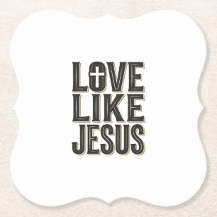Porta-copo De Papel Amor Como Jesus Design de Tipografia Cristã_1