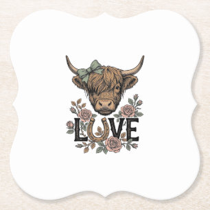 Porta-copo De Papel Amor de Vaca das Terras Altas Floral Vintage Ferra
