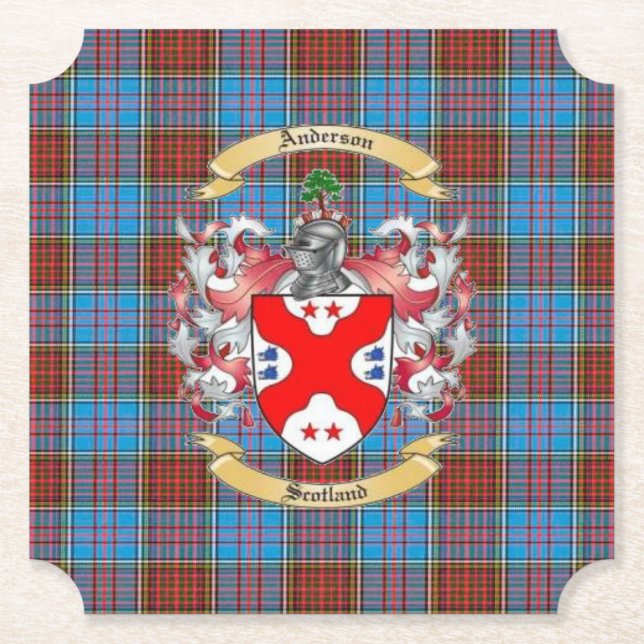 Porta-copo De Papel Anderson Crest w/ Anderson Tartan 6  Coasters (Frente)