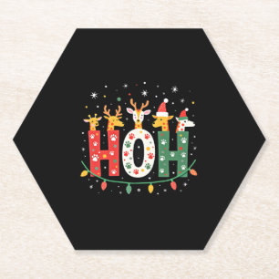 Porta-copo De Papel Animação de Girafa com Chapéu de Natal Santa Ho Ho