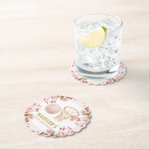 Porta-copo De Papel Aniversário da Garota de Basquete Personalizada