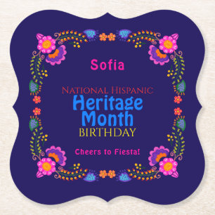 Porta-copo De Papel Aniversário da Herança Hispânica Colorido Floral