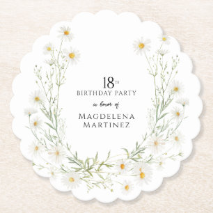 Porta-copo De Papel Aniversário de 18 anos Flor Personalizada de Marga