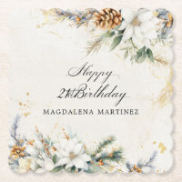 aniversário de 21 anos Party White Winter Floral C