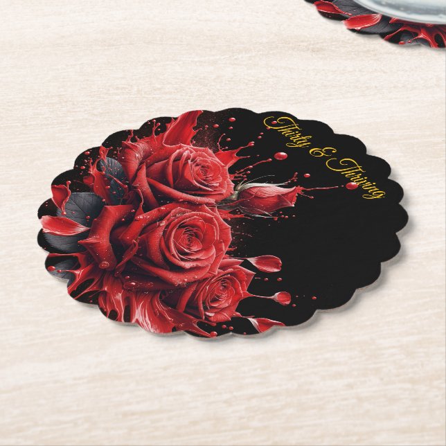 Porta-copo De Papel Aniversário de 30 anos Elegante - Rosas em Bloom (Angular)