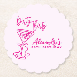Porta-copo De Papel Aniversário de 30 anos Rosa Tendência Dirty Thirty