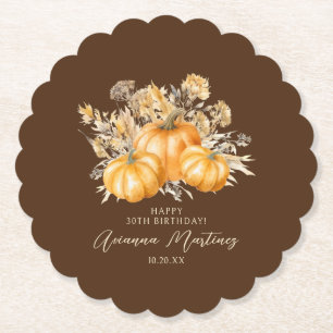 Porta-copo De Papel aniversário de 30 anos Rustic Boho Pumpkin Fall Pe