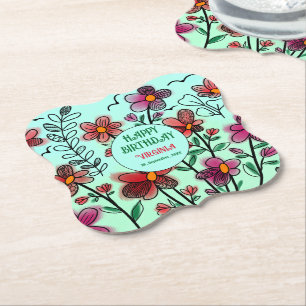 Porta-copo De Papel ANIVERSÁRIO DE FLORES DE DOIS VERMELHOS primavera
