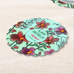 Porta-copo De Papel ANIVERSÁRIO DE FLORES DE DOIS VERMELHOS primavera