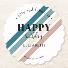 Porta-copo De Papel Aniversário design minimalista em cores pastosas