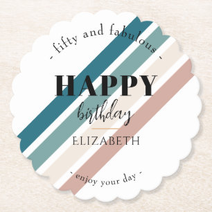 Porta-copo De Papel Aniversário design minimalista em cores pastosas