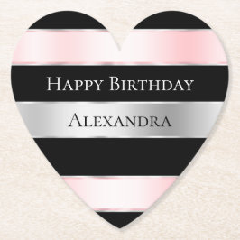 Porta-copo De Papel Aniversário do Briso Rosa-Cor-de-Rosa-Blush Preto