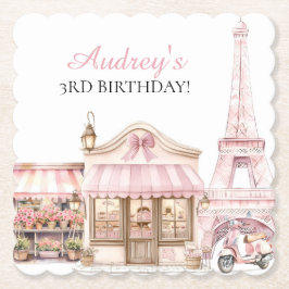 Porta-copo De Papel Aniversário do Café Parisiense Francês Coquette Pa