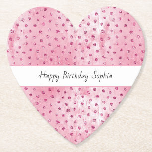 Porta-copo De Papel Aniversário Pontos Rosa Espelhados
