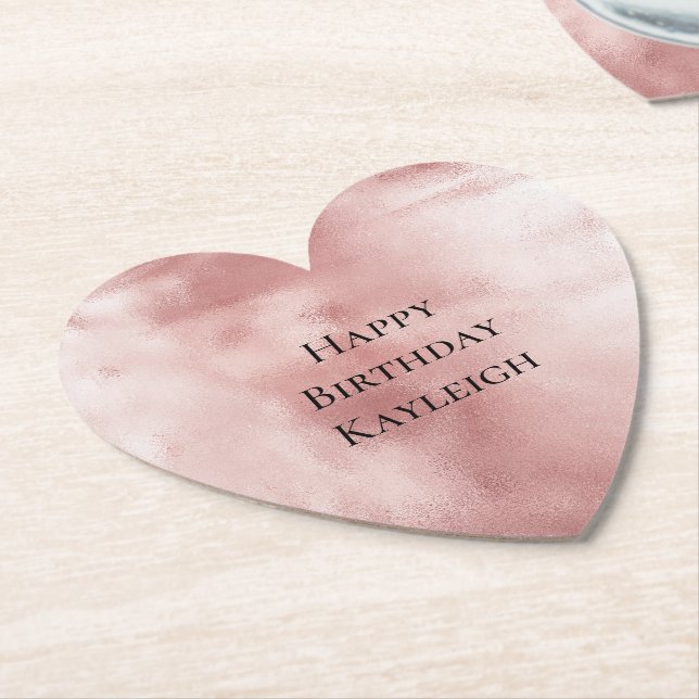 Porta-copo De Papel Aniversário Rosa Bege Glamour Feminino (Angular)