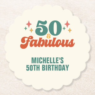 Porta-copo De Papel Aniversário Vintage Retro 50 e Fabuloso