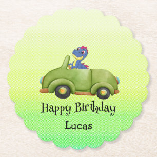 Porta-copo De Papel Antecedente de aniversário de um dinossauro engraç